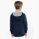 Kapuzensweatshirt mit kontrastfarbener Kapuze und Motiven für Kinder Streifen