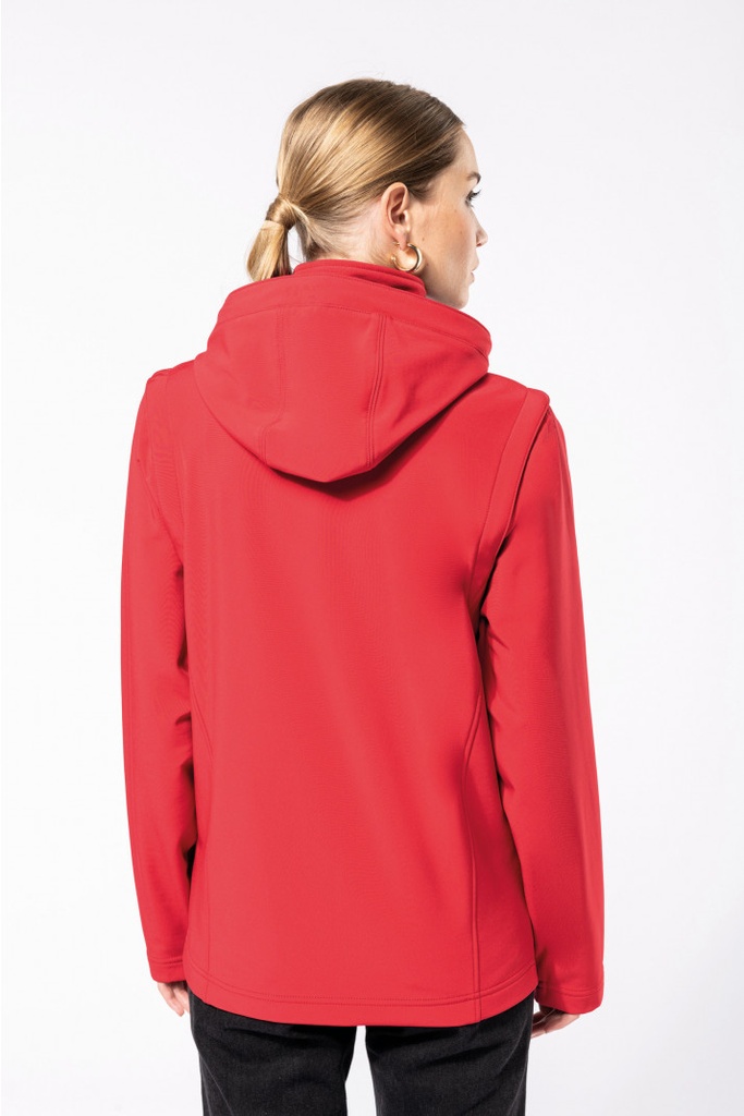 3-lagige Unisex-Softshell-Jacke mit Kapuze und abnehmbaren Ärmeln