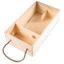 Weinkiste aus naturfarbenem Kieferholz 2 Flaschen