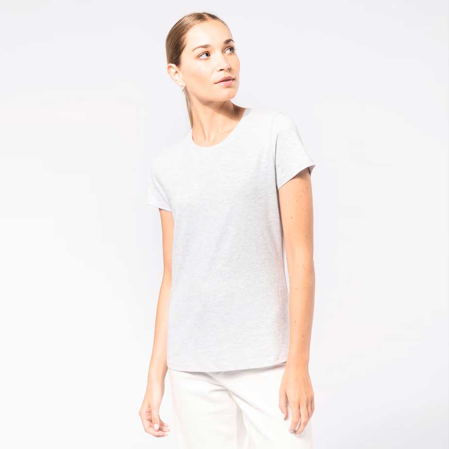 T-Shirt 180 Rundhals Kariban Damen (S, White, ohne Druck)