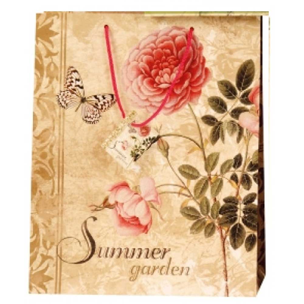 [ls-pa-f03] Geschenktüte "Blumen Rot"