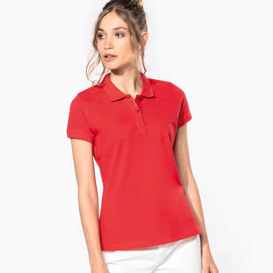 Poloshirt 220 Kurzarm Baumwollpiqué Damen (S, White, ohne Druck)