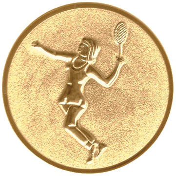 Emblem Tennis Damen 3D Ø25 - Ø50mm (Ø25mm, Gold)