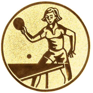 Emblem Tischtennis Damen Ø25 - Ø50mm (Ø25mm, Gold)