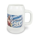 Bierkrug 500ml Weiß 1 Logo