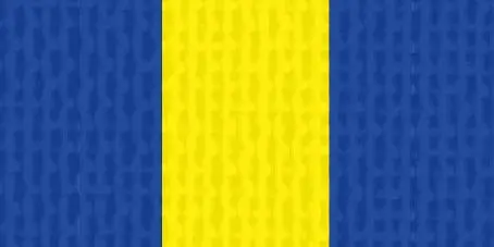 Halsband 22 mm blau-gelb-blau mit Karabinerhaken