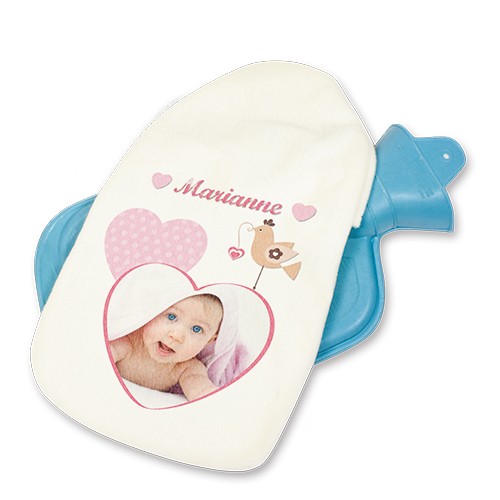 [ls-wf-01] Wärmflasche Hellblau, inkl. Bedruckbarer Hülle