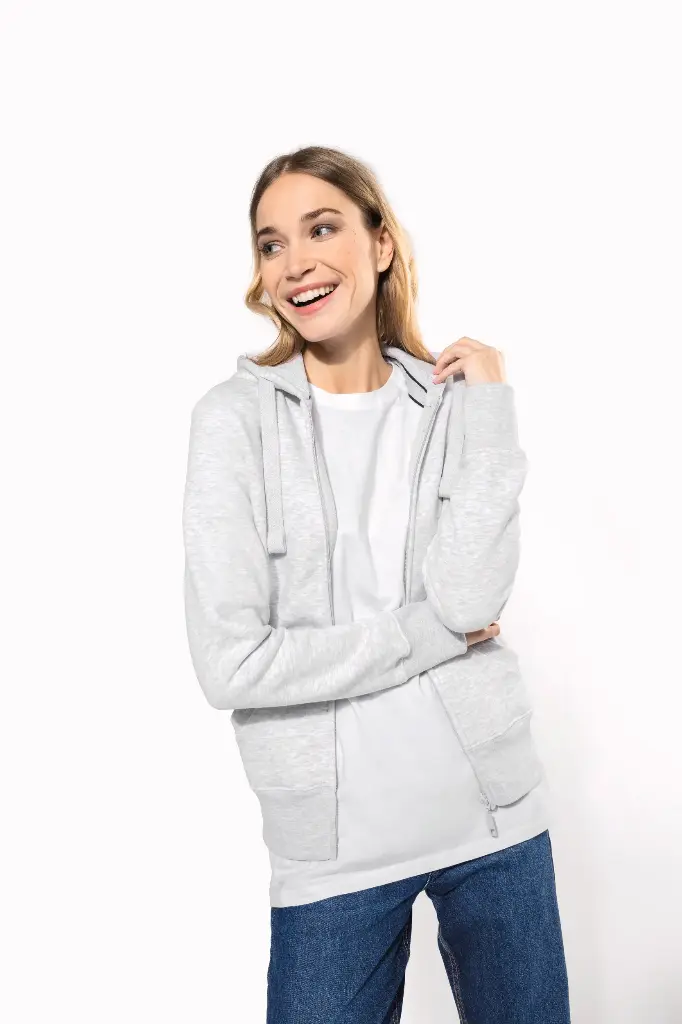 DAMEN KAPUZENSHIRT mit Reißververschluss (K464)